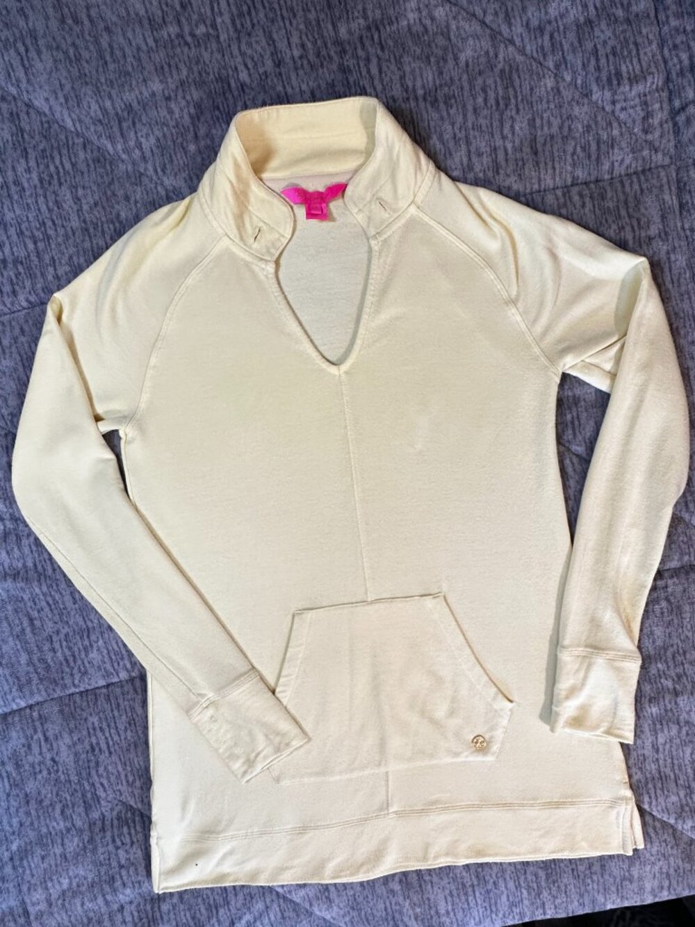 Lilly Pulitzer "Cassi" Popover Sweatshirt Pastel Yellow - Size XS - Picture 3 of 7